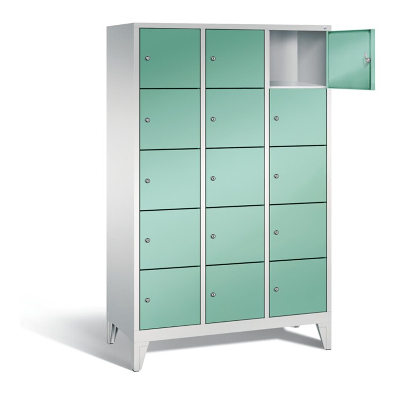 C+P Garderobenschrank Classic, H1850xB1200xT500mm, Front Lichtgrün, Korpus Lichtgrau (8010-325)