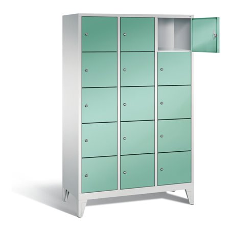 C+P Garderobenschrank Classic, H1850xB1200xT500mm, Front Lichtgrün, Korpus Lichtgrau (8010-325)