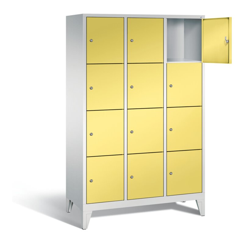 C+P Garderobenschrank Classic, H1850xB1200xT500mm, Front Schwefelgelb, Korpus Lichtgrau (8010-324)