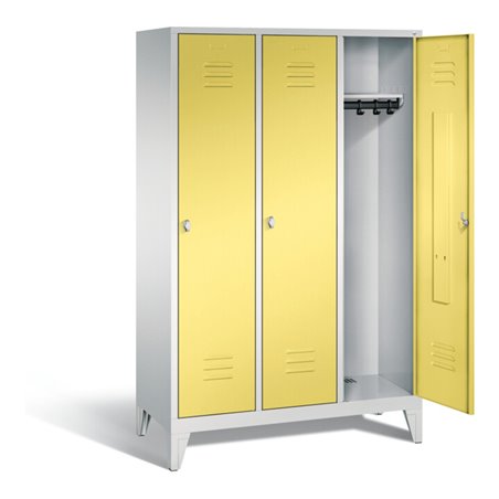 C+P Garderobenschrank Classic, H1850xB1200xT500mm, Front Schwefelgelb, Korpus Lichtgrau (8010-32)