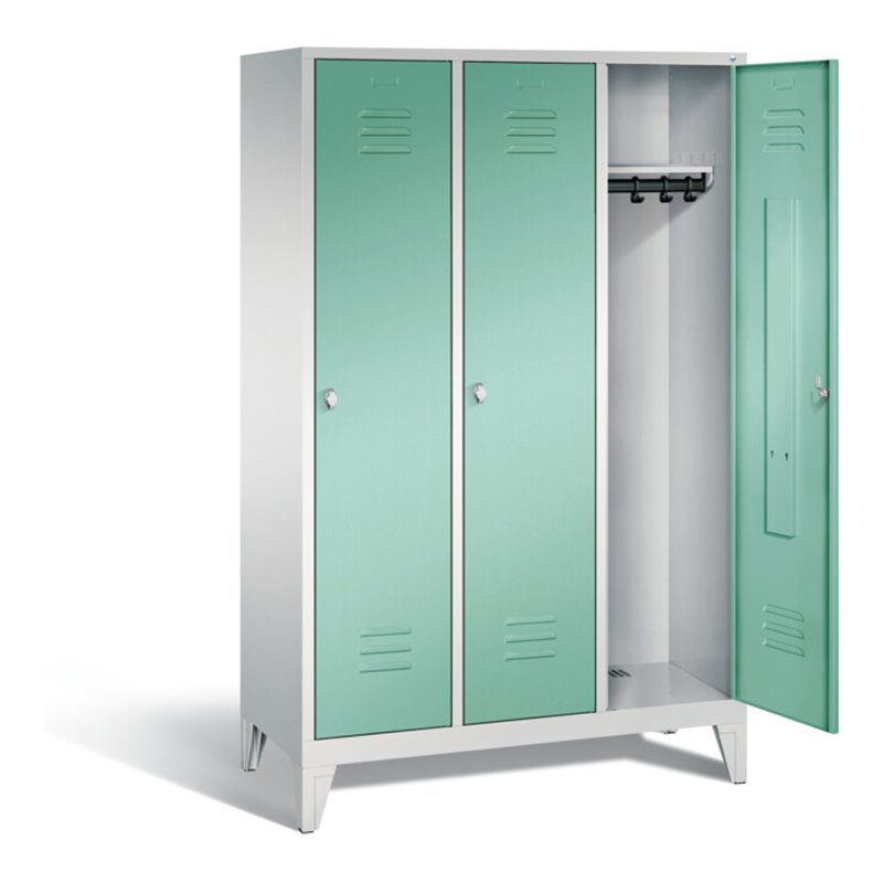 C+P Garderobenschrank Classic, H1850xB1200xT500mm, Front Lichtgrün, Korpus Lichtgrau (8010-32)