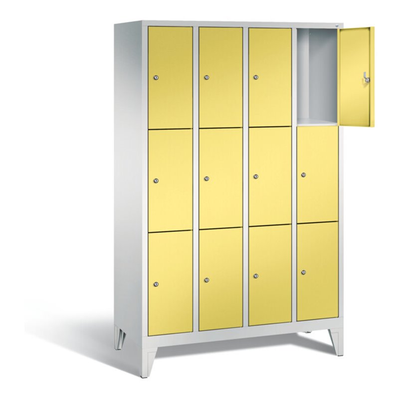 C+P Garderobenschrank Classic, H1850xB1190xT500mm, Front Schwefelgelb, Korpus Lichtgrau (8010-403)