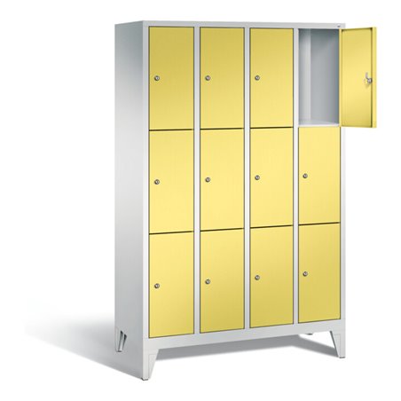 C+P Garderobenschrank Classic, H1850xB1190xT500mm, Front Schwefelgelb, Korpus Lichtgrau (8010-403)