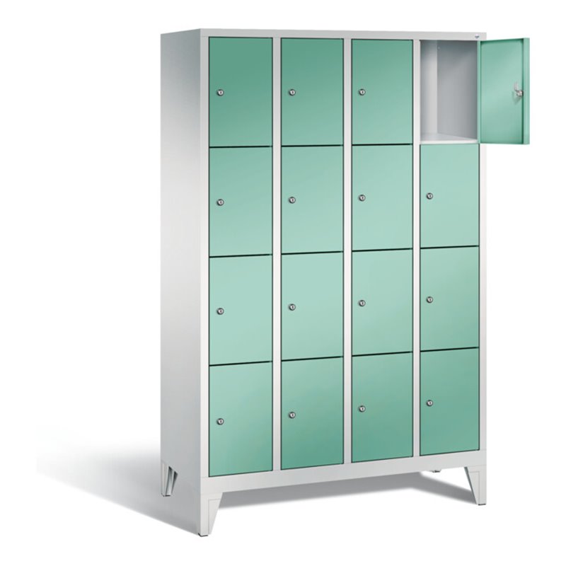C+P Garderobenschrank Classic, H1850xB1190xT500mm, Front Lichtgrün, Korpus Lichtgrau (8010-404)