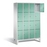 C+P Garderobenschrank Classic, H1850xB1190xT500mm, Front Lichtgrün, Korpus Lichtgrau (8010-404)