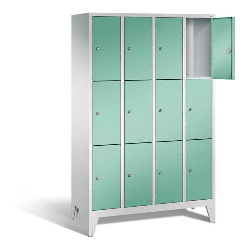 C+P Garderobenschrank Classic, H1850xB1190xT500mm, Front Lichtgrün, Korpus Lichtgrau (8010-403)