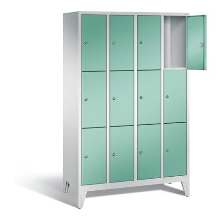 C+P Garderobenschrank Classic, H1850xB1190xT500mm, Front Lichtgrün, Korpus Lichtgrau (8010-403)