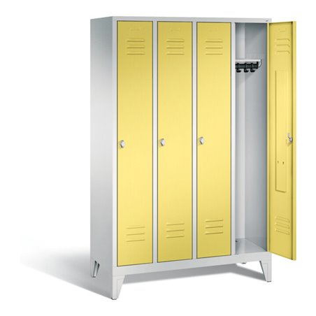 C+P Garderobenschrank Classic, H1850xB1190xT500mm, Front Schwefelgelb, Korpus Lichtgrau (8010-40)