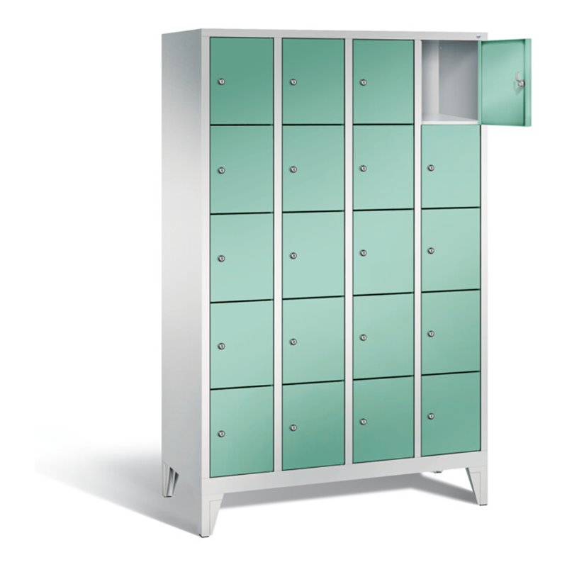 C+P Garderobenschrank Classic, H1850xB1190xT500mm, Front Lichtgrün, Korpus Lichtgrau (8010-405)