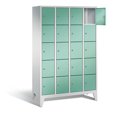 C+P Garderobenschrank Classic, H1850xB1190xT500mm, Front Lichtgrün, Korpus Lichtgrau (8010-405)