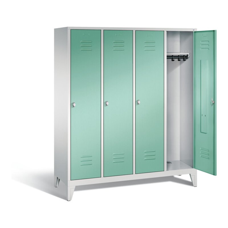 C+P Garderobenschrank Classic, H1850xB1590xT500mm, Front Lichtgrün, Korpus Lichtgrau (8010-42)