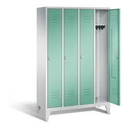 C+P Garderobenschrank Classic, H1850xB1190xT500mm, Front Lichtgrün, Korpus Lichtgrau (8010-40)
