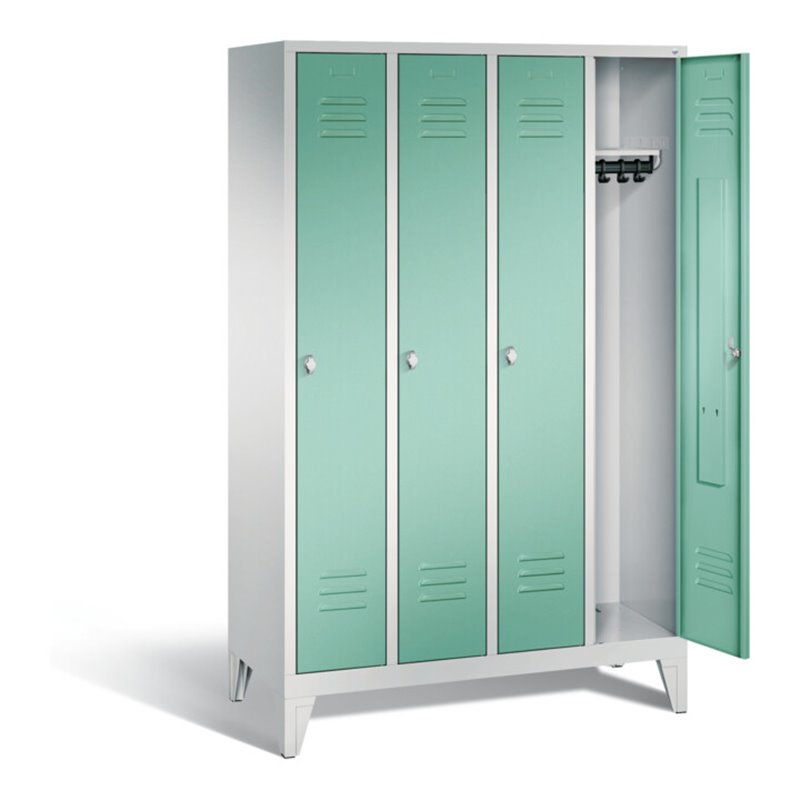 C+P Garderobenschrank Classic, H1850xB1190xT500mm, Front Lichtgrün, Korpus Lichtgrau (8010-40)