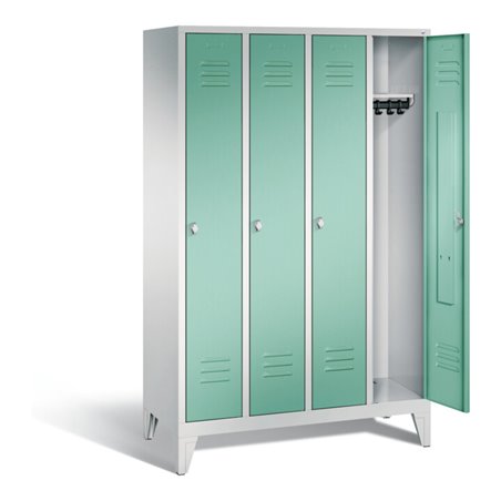 C+P Garderobenschrank Classic, H1850xB1190xT500mm, Front Lichtgrün, Korpus Lichtgrau (8010-40)