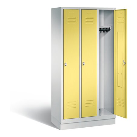 C+P Garderobenschrank Classic, H1800xB900xT500mm, Front Schwefelgelb, Korpus Lichtgrau (8020-30)