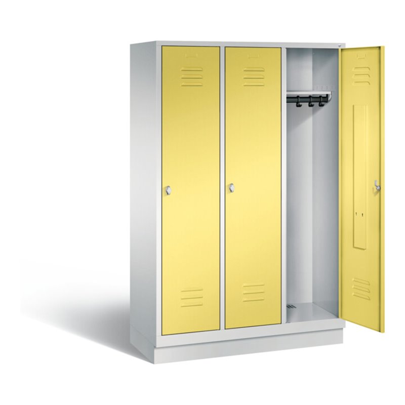 C+P Garderobenschrank Classic, H1800xB1200xT500mm, Front Schwefelgelb, Korpus Lichtgrau (8020-32)
