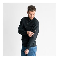 STIER Oversized Zip Sweater Functional Pocket organic cotton