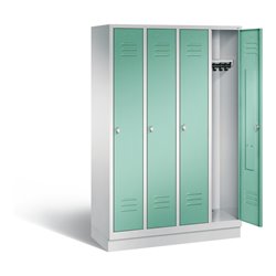 C+P Garderobenschrank Classic, H1800xB1190xT500mm, Front Lichtgrün, Korpus Lichtgrau (8020-40)