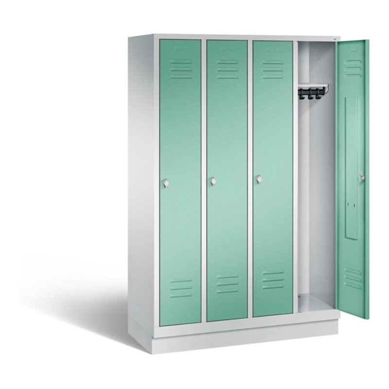 C+P Garderobenschrank Classic, H1800xB1190xT500mm, Front Lichtgrün, Korpus Lichtgrau (8020-40)