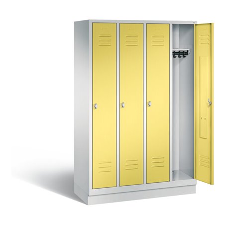 C+P Garderobenschrank Classic, H1800xB1190xT500mm, Front Schwefelgelb, Korpus Lichtgrau (8020-40)