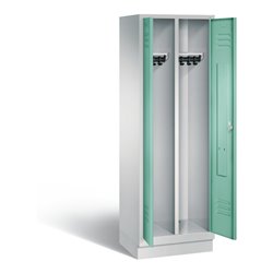 C+P Schwarz-Weiss-Spind Classic, H1800xB610xT500mm, Front Lichtgrün, Korpus Lichtgrau (8022-20)