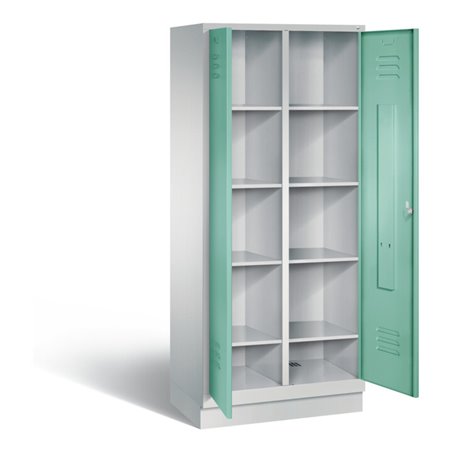 C+P Wäsche-Spind Classic, H1800xB810xT500mm, Front Lichtgrün, Korpus Lichtgrau (8022-22B)