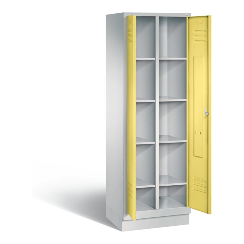 C+P Wäsche-Spind Classic, H1800xB610xT500mm, Front Schwefelgelb, Korpus Lichtgrau (8022-20B)