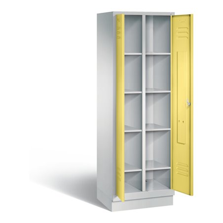 C+P Wäsche-Spind Classic, H1800xB610xT500mm, Front Schwefelgelb, Korpus Lichtgrau (8022-20B)