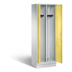 C+P Schwarz-Weiss-Spind Classic, H1800xB610xT500mm, Front Schwefelgelb, Korpus Lichtgrau (8022-20)