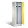 C+P Schwarz-Weiss-Spind Classic, H1800xB610xT500mm, Front Schwefelgelb, Korpus Lichtgrau (8022-20)