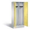 C+P Schwarz-Weiss-Spind Classic, H1800xB810xT500mm, Front Schwefelgelb, Korpus Lichtgrau (8022-22)
