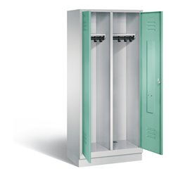 C+P Schwarz-Weiss-Spind Classic, H1800xB810xT500mm, Front Lichtgrün, Korpus Lichtgrau (8022-22)