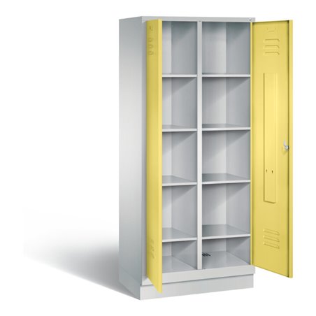 C+P Wäsche-Spind Classic, H1800xB810xT500mm, Front Schwefelgelb, Korpus Lichtgrau (8022-22B)