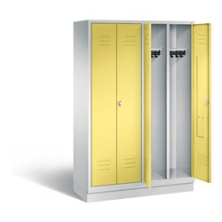 C+P Schwarz-Weiss-Spind Classic, H1800xB1190xT500mm, Front Schwefelgelb, Korpus Lichtgrau (8022-40)