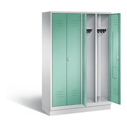 C+P Schwarz-Weiss-Spind Classic, H1800xB1190xT500mm, Front Lichtgrün, Korpus Lichtgrau (8022-40)