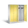 C+P Schwarz-Weiss-Spind Classic, H1800xB1590xT500mm, Front Schwefelgelb, Korpus Lichtgrau (8022-42)