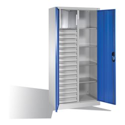 C+P Werkzeugschrank Acurado, H1950xB930xT500mm, Front Lichtblau, Korpus Lichtgrau (8921-301)
