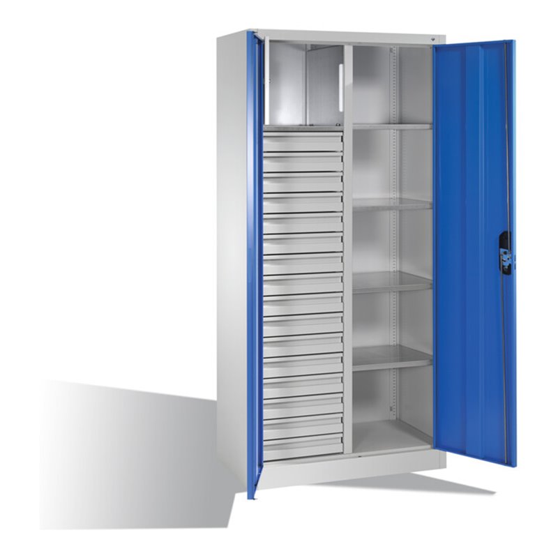 C+P Werkzeugschrank Acurado, H1950xB930xT500mm, Front Lichtblau, Korpus Lichtgrau (8921-301)