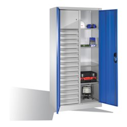 C+P Werkzeugschrank Acurado, H1950xB930xT500mm, Front Lichtblau, Korpus Lichtgrau (8921-301)