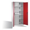 C+P Werkzeugschrank Acurado, H1950xB930xT500mm, Front Rubinrot, Korpus Lichtgrau (8921-301)