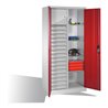 C+P Werkzeugschrank Acurado, H1950xB930xT500mm, Front Rubinrot, Korpus Lichtgrau (8921-301)