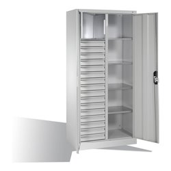 C+P Werkzeugschrank Acurado, H1950xB930xT500mm, Front Lichtgrau, Korpus Lichtgrau (8921-301)