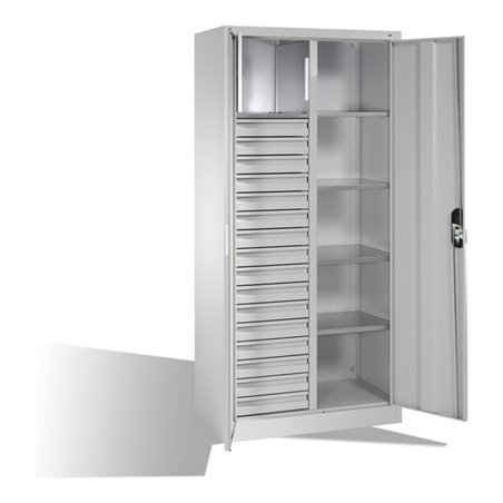 C+P Werkzeugschrank Acurado, H1950xB930xT500mm, Front Lichtgrau, Korpus Lichtgrau (8921-301)