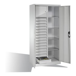 C+P Werkzeugschrank Acurado, H1950xB930xT500mm, Front Lichtgrau, Korpus Lichtgrau (8921-301)