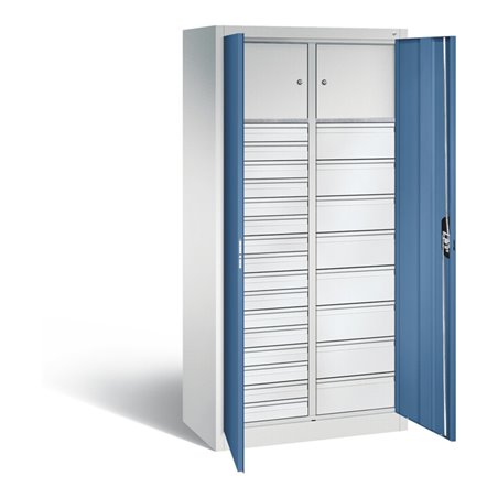 C+P Werkzeugschrank Acurado, H1950xB930xT500mm, Front Fernblau, Korpus Lichtgrau (8921-302)