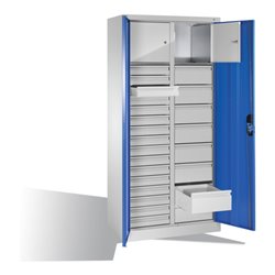 C+P Werkzeugschrank Acurado, H1950xB930xT500mm, Front Enzianblau, Korpus Lichtgrau (8921-302)