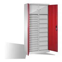 C+P Werkzeugschrank Acurado, H1950xB930xT500mm, Front Rubinrot, Korpus Lichtgrau (8921-302)
