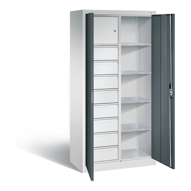 C+P Werkzeugschrank Acurado, H1950xB930xT500mm, Front Anthrazitgrau, Korpus Lichtgrau (8921-306)