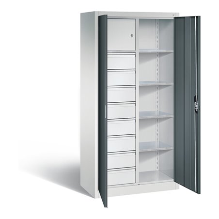 C+P Werkzeugschrank Acurado, H1950xB930xT500mm, Front Anthrazitgrau, Korpus Lichtgrau (8921-306)