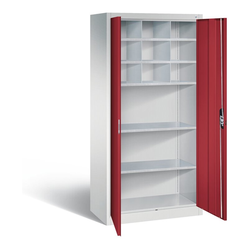 C+P Werkzeugschrank Acurado, H1950xB930xT500mm, Front Rubinrot, Korpus Lichtgrau (8921-314)